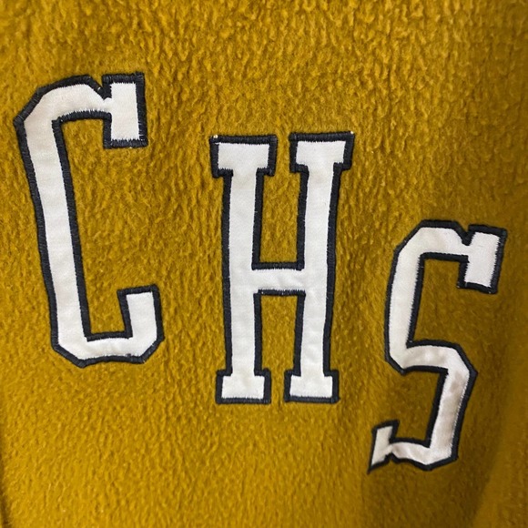 1960s Gold High School Button Up Jersey Shirt Jacket CHS / Men’s S/M - Picture 5 of 5